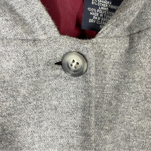 Secret Garden Gray Wool Blend Hooded Long Sleeve Blazer Medium - Picture 4 of 7
